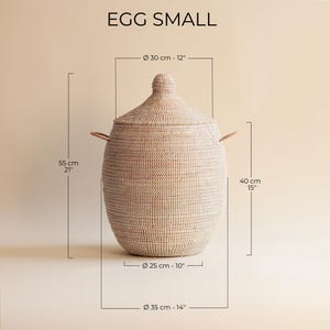 Handmade Laundry - Faire trade African basket – Large Storage Basket - EGG White image 13