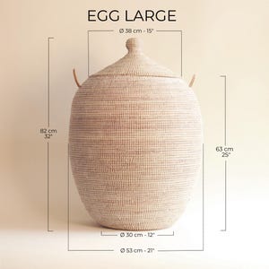 Handmade Laundry - Faire trade African basket – Large Storage Basket - EGG White image 12