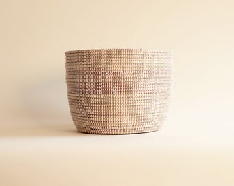 UE- POT Panier Africain Cache pot Corbeille Blanc Ø 50/45/40 cm H 35 cm