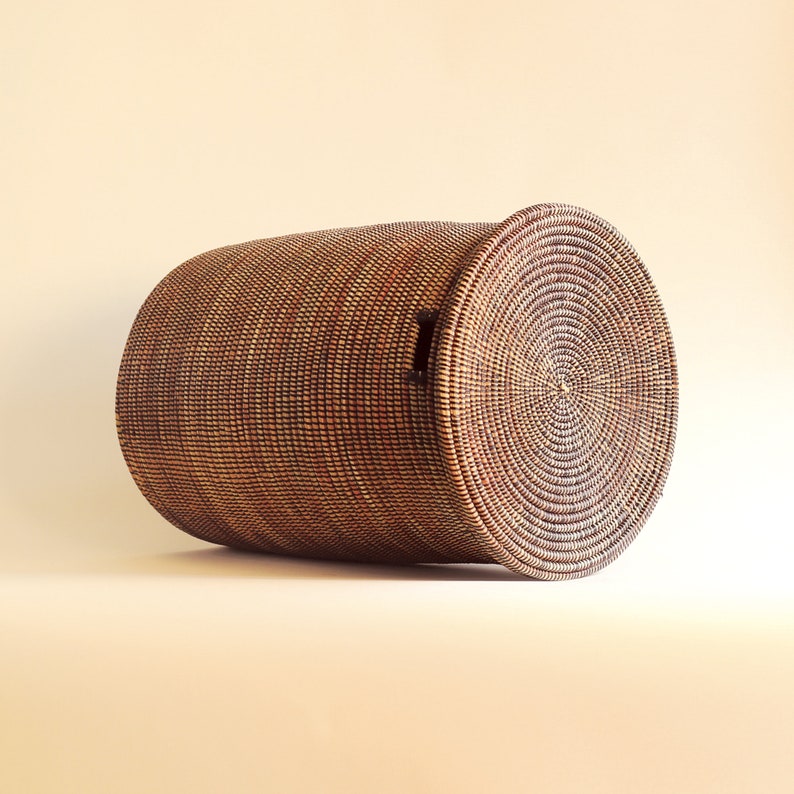 African Basket Black Flat Lid LARGE Etsy