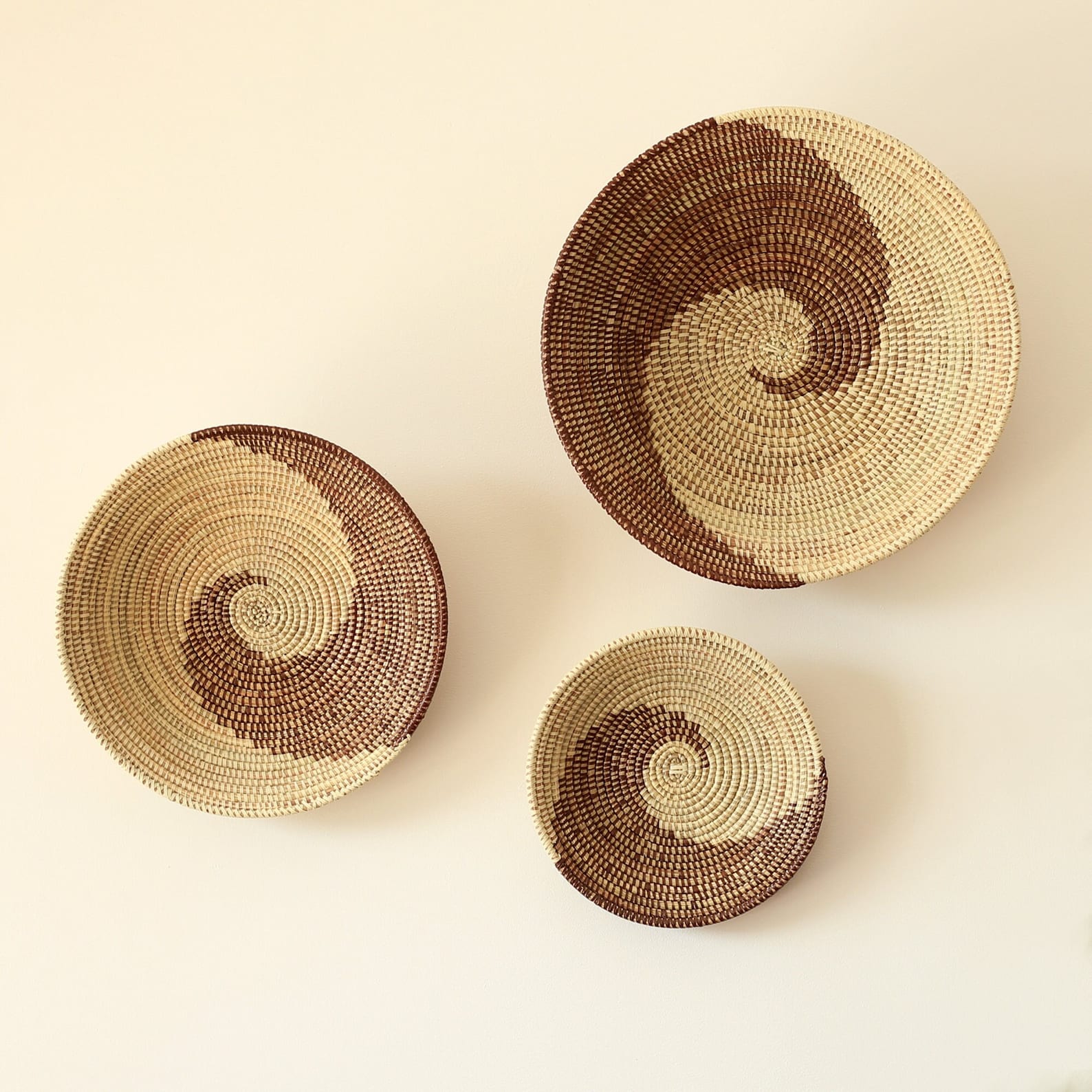 African Basket BOWL Wall Ornamentation Kitchen Plate Trio Etsy