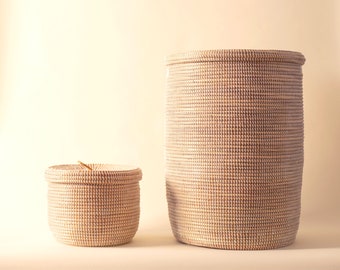 DUO EPUR African Basket White Flat Lid L + XS