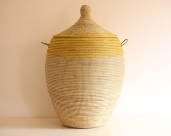 EGG African Basket Yellow and Cream LARGE