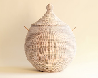 BOOP African Basket White Round Large