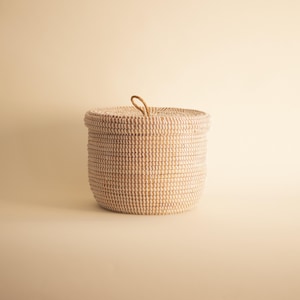 Handcrafted Senegalese Woven Waste Basket - Stylish Bathroom Essentials