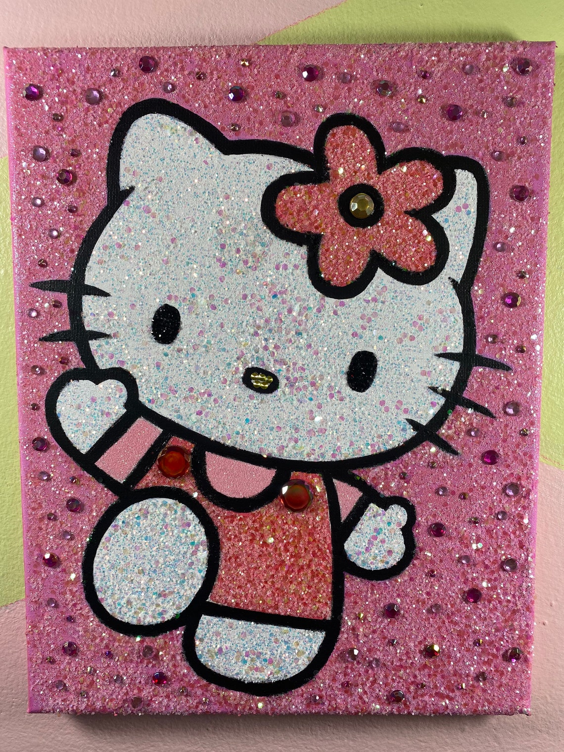 Hello Kitty Inspired Glitter Painting by Lacey Noel Etsy