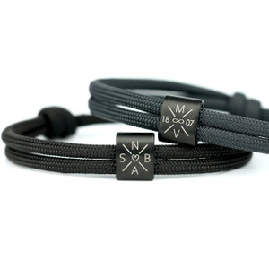 KOMIMAR • HUA MUA Symbol Mitte • Gravur Armband • Initialen Armband