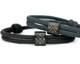 KOMIMAR HUA MUA Symbol Mitte, Gravur Armband, Initialen Armband