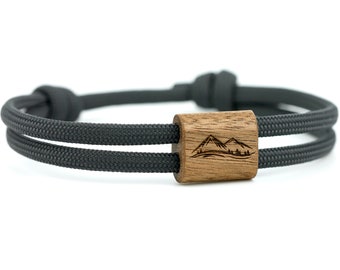 KOMIMAR HOLZ GIPFELSTÜRMER Berg Armband, Symbol Armband, Wandern, Bergsteiger