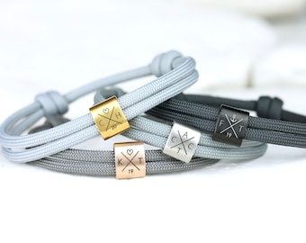 KOMIMAR Gravur Armband HUA MUA, Paarschmuck, Initialen Armband, Für Ihn, Geburtstagsgeschenk, Valentinstag Geschenk, Weihnachtsgeschenk