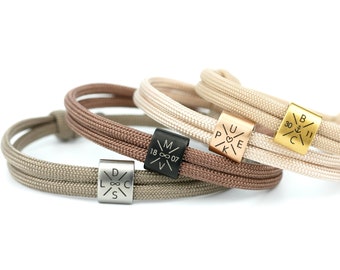 KOMIMAR HUA MUA Symbol Mitte, Gravur Armband, Initialen Armband