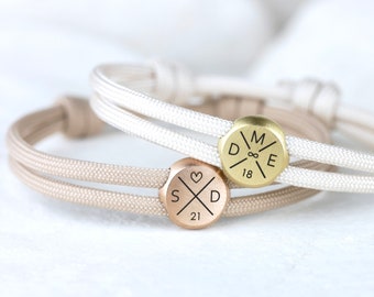 KOMIMAR engraving bracelet, couple bracelet, personalized, initials, individual engraving bracelet, anniversary, couple
