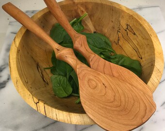 Salad Servers / Cherry or Walnut / 13”