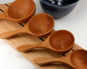 Cherry or Walnut Measuring Cups / Made To Order / Special Order / Now you can add on 1/3 and 2/3 Cups