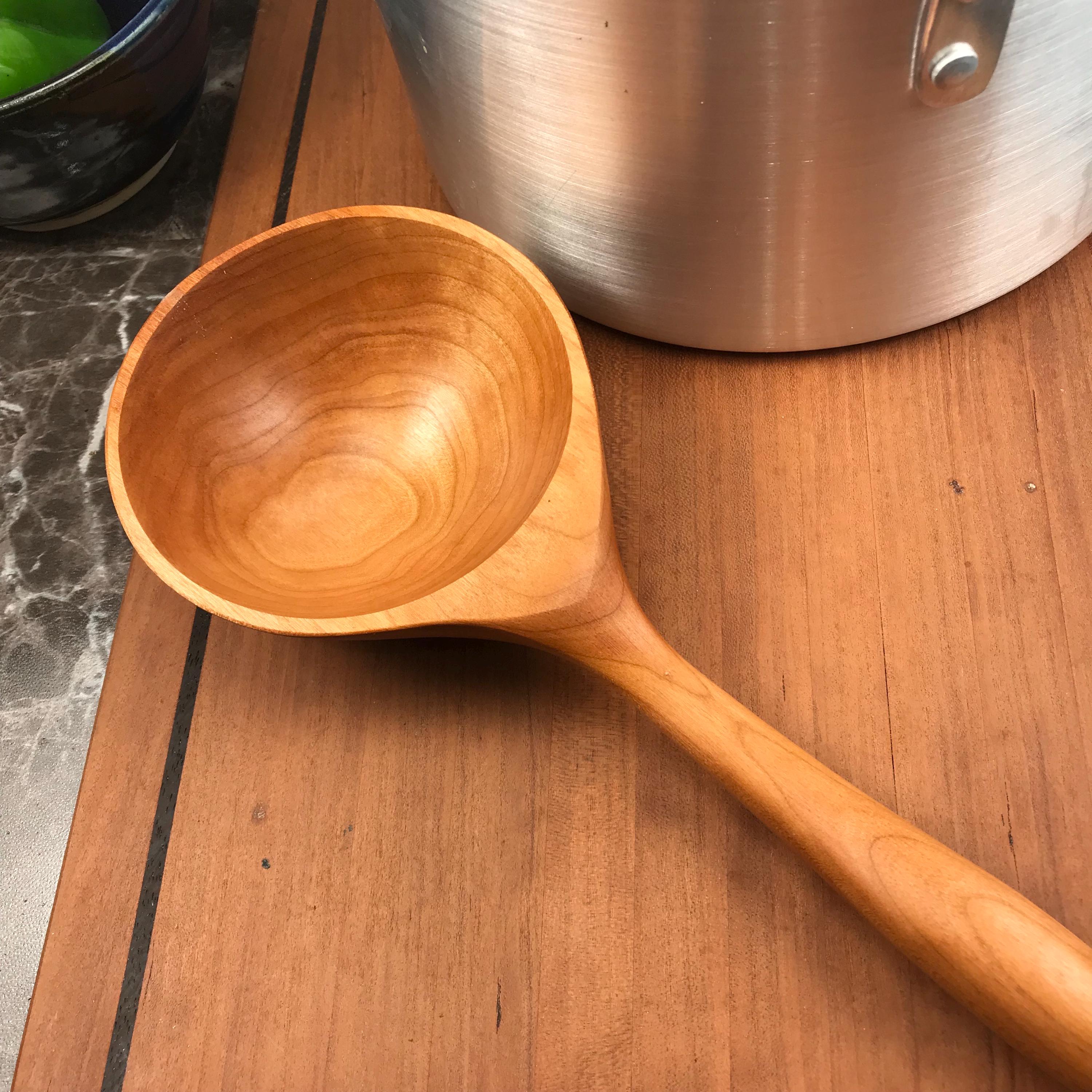 1 Cup Handmade Cat Tail Ladle / 12" / Cherry or Walnut