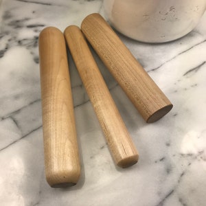 SHORT Straight Rolling Pins / 10, 10 x 1-1/4 and 8 / Tortillas, Pastries / Walnut Cherry and Maple image 4