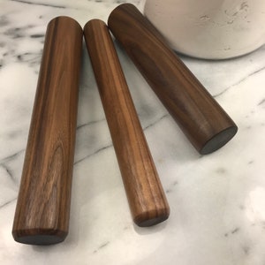 SHORT Straight Rolling Pins / 10, 10 x 1-1/4 and 8 / Tortillas, Pastries / Walnut Cherry and Maple image 2