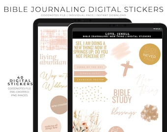 Cyfrowe naklejki do dziennika biblijnego | GoodNotes, Notability, Noteshelf | Cyfrowe naklejki na iPada z Androidem | Naklejki wiary w Piśmie Świętym