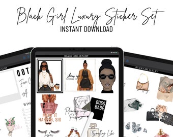 Black Girl Magic Digital Planner Pegatinas / GoodNotes, Notability, Noteshelf, Xodo / PNGs precortados / Ipad Android Pegatinas digitales