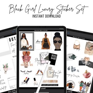 Black Girl Magic Digital Planner Stickers | GoodNotes, Notability, Noteshelf, Xodo | Precropped PNGs | Ipad Android Digital Stickers