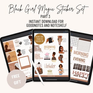 Digital Planner Stickers Black Girls | GoodNotes, Notability, Noteshelf, Xodo | Precropped PNGs | Ipad Android Digital Stickers