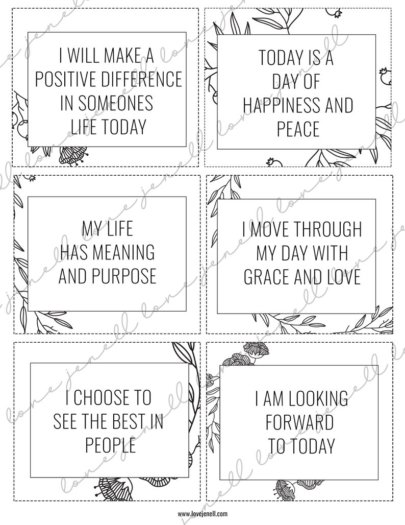30 morning affirmation cards printable vision board goal