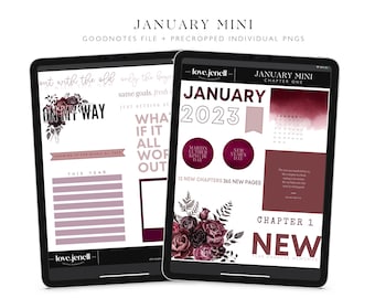 January Mini Digital Planner Stickers- Winter Digital Stickers~ | Pre-Cropped Goodnotes Digital Stickers-Mini Sticker Set
