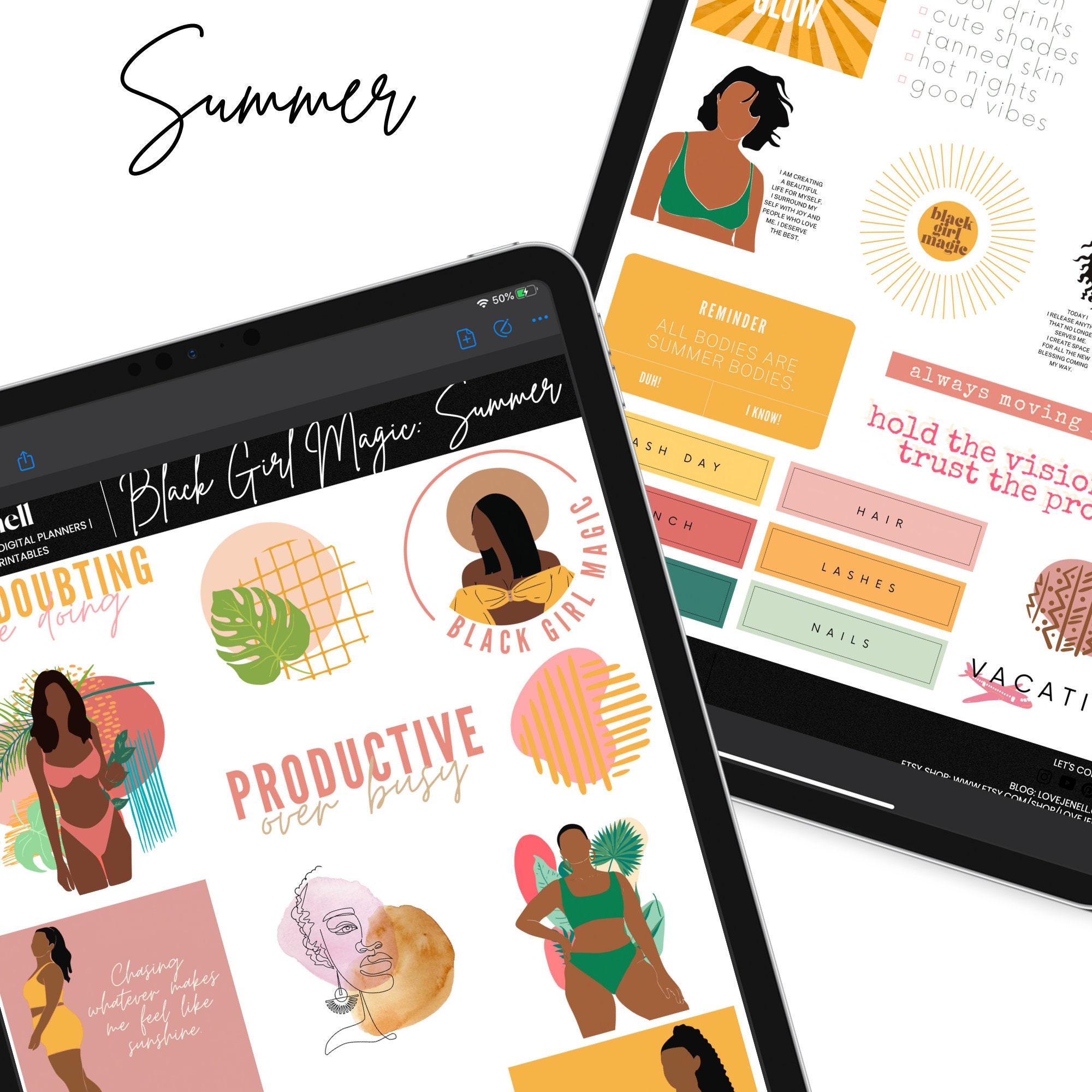 Black Girl Magic Digital Planner Stickers | Goodnotes, Notability ...