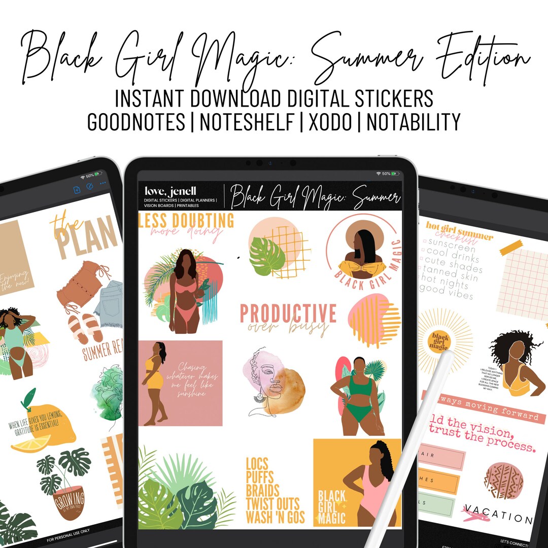 Black Girl Magic Digital Planner Stickers | Goodnotes, Notability ...