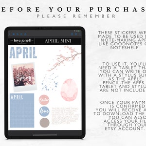 April Spring Easter Digital Planner Stickers | Noteshelf & Goodnotes ...