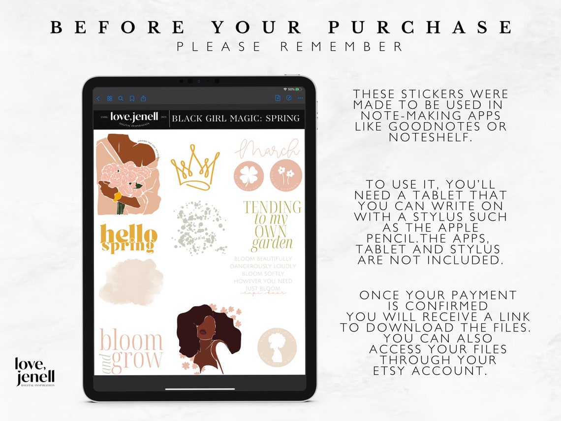 Lack Girl Magic Digital Planner Stickers | Goodnotes, Notability, Xodo ...