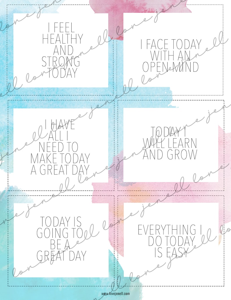 Vision Board Affirmations Printable