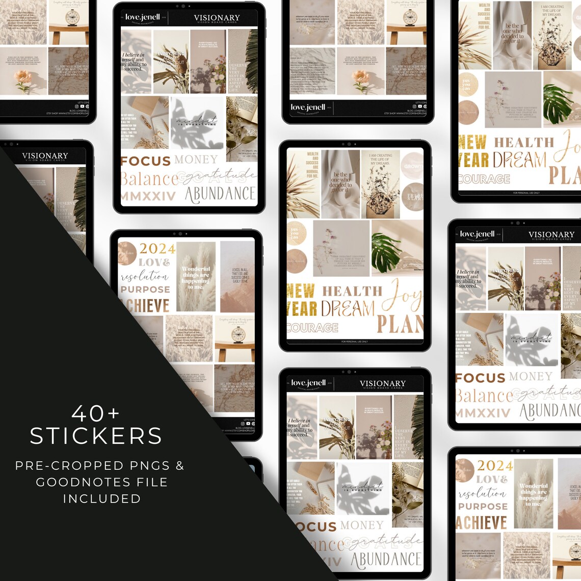 Digital Vision Board Stickers | Vision Board Graphics | Vision Board ...