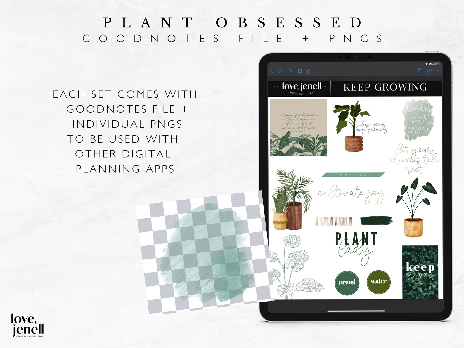 Plant Botanical Garden Digital Planner Stickers for Goodnotes and PNG ...
