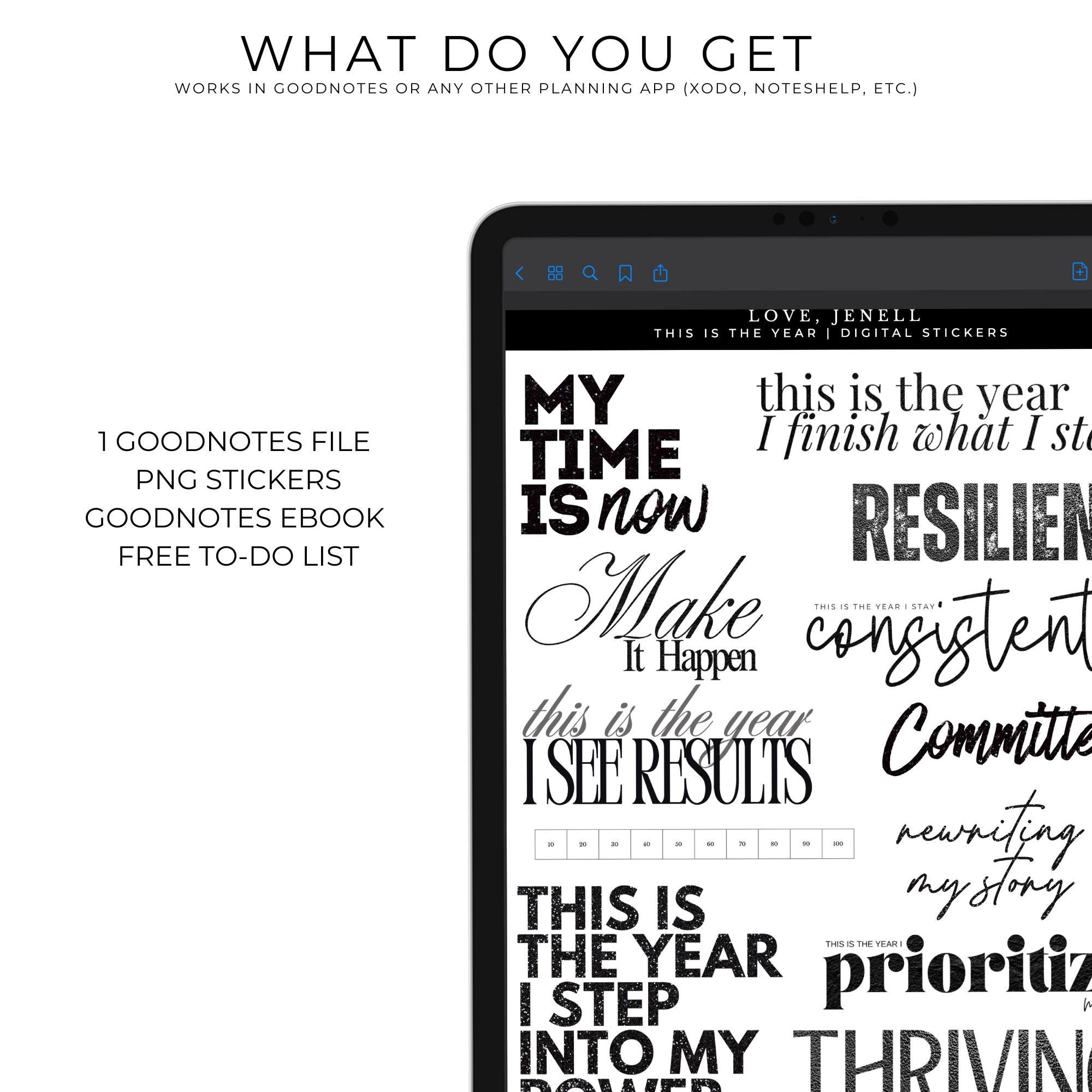Digital Vision Board Stickers | Vision Board Graphics | Vision Board ...