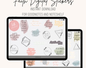 Cyfrowe naklejki do dziennika biblijnego | GoodNotes, Notability, Noteshelf | Cyfrowe naklejki na iPada z Androidem | Naklejki wiary w Piśmie Świętym