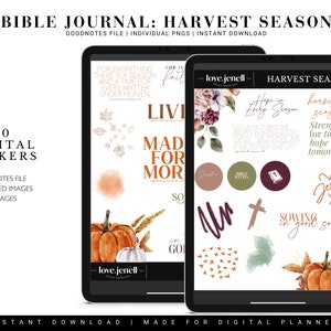 Bible Journaling Digital Planner Stickers | GoodNotes, Notability, Noteshelf | Ipad Android Digital Stickers Fall Scripture Faith Stickers