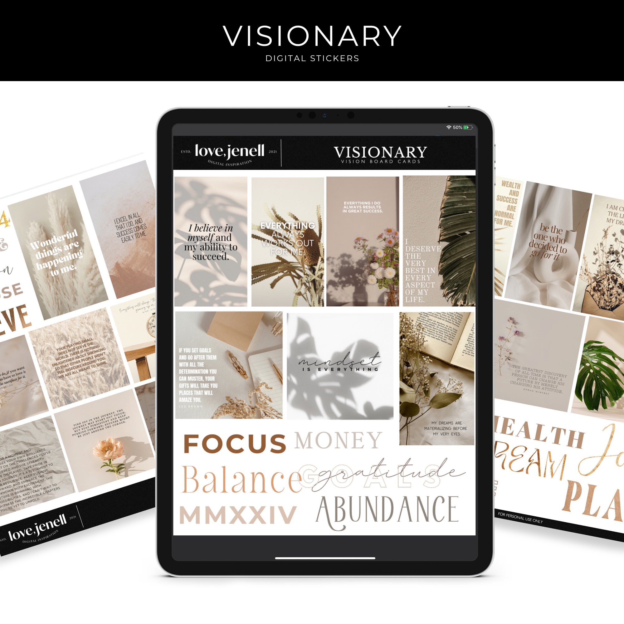Digital Vision Board Stickers | Vision Board Graphics | Vision Board ...