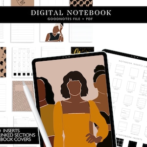 Digital Notebook  | Black Girl Magic Notebook | 9 Subject Digital Notebook | Goodnotes Notebook -54 pages