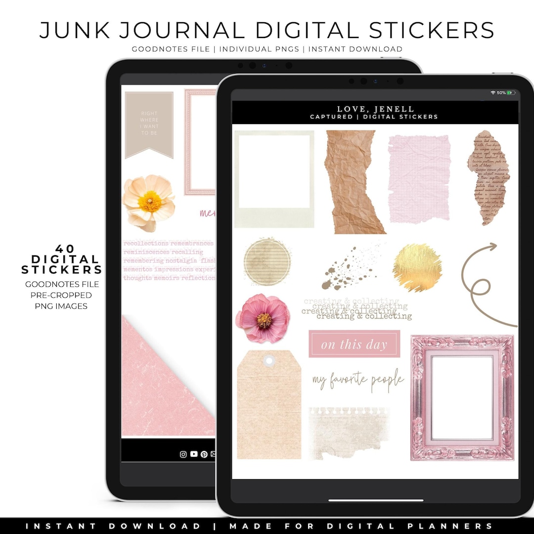 Digital Planner Stickers Junk Journal Scrapbooking, Memory Keeping ...
