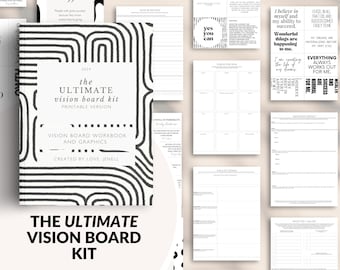 Vision Board Kits | Vision Board Printable Graphics | Vision Board Templates | Vision Board Party | Vision Board Stickers Images Words |
