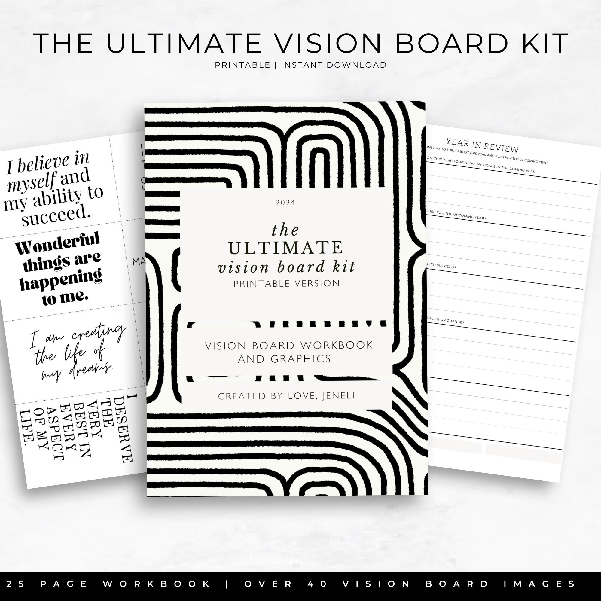 Vision Board Kits | Vision Board Printable Graphics | Vision Board  Templates | Vision Board Party | Vision Board Stickers Images Words 