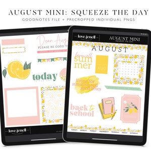 August Mini Digital Planner Stickers-Summer Digital Stickers~ Planner Stickers | Pre-Cropped Goodnotes Digital Stickers-Mini Sticker Set