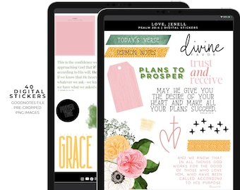 Cyfrowe naklejki do dziennika biblijnego | GoodNotes, Notability, Noteshelf | Cyfrowe naklejki na iPada z Androidem | Naklejki wiary w Piśmie Świętym