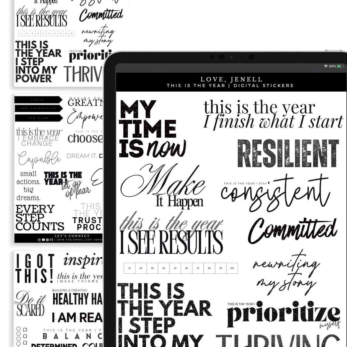 Digital Vision Board Stickers | Vision Board Graphics | Vision Board ...