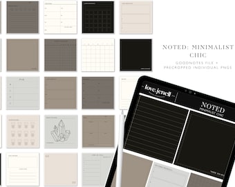 Digital Sticky Notes Planner Stickers- Minimalist Themed - Pre-Cropped Goodnotes PNG Digital Stickers