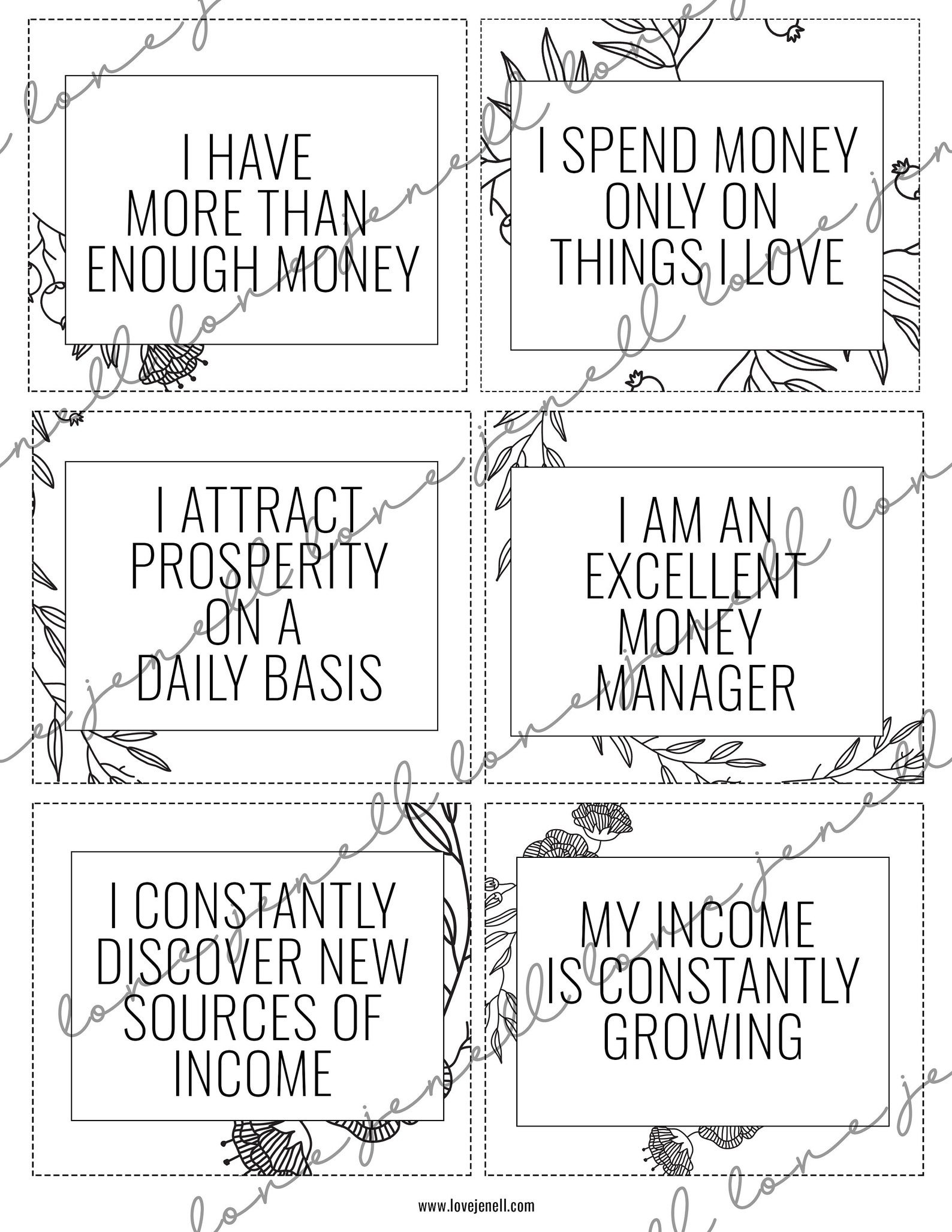 30 Money Affirmation Cards Printable Vision Board Goal Setting | Etsy