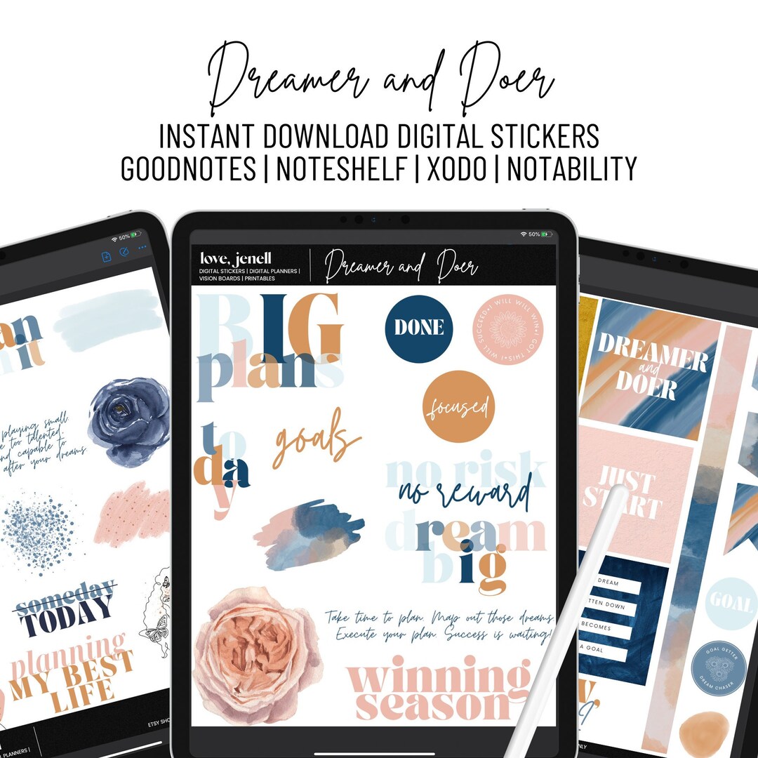 Digital Planner Stickers Motivational ~ Pre-cropped Goodnotes and PNG ...