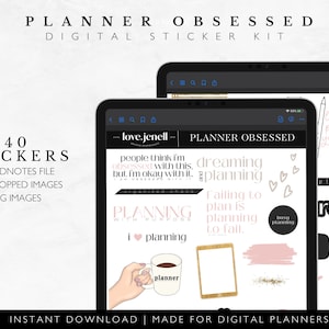 Planner Girl Digital Stickers Set for Goodnotes | Pre-Cropped PNG Stickers for Planner Lovers | Noteshelf |Android Tablet | Planner Obsessed