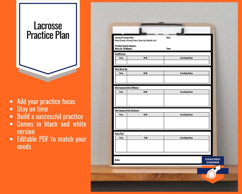 Lacrosse Practice Plan Template Etsy Lacrosse Practice Plan Template Etsy